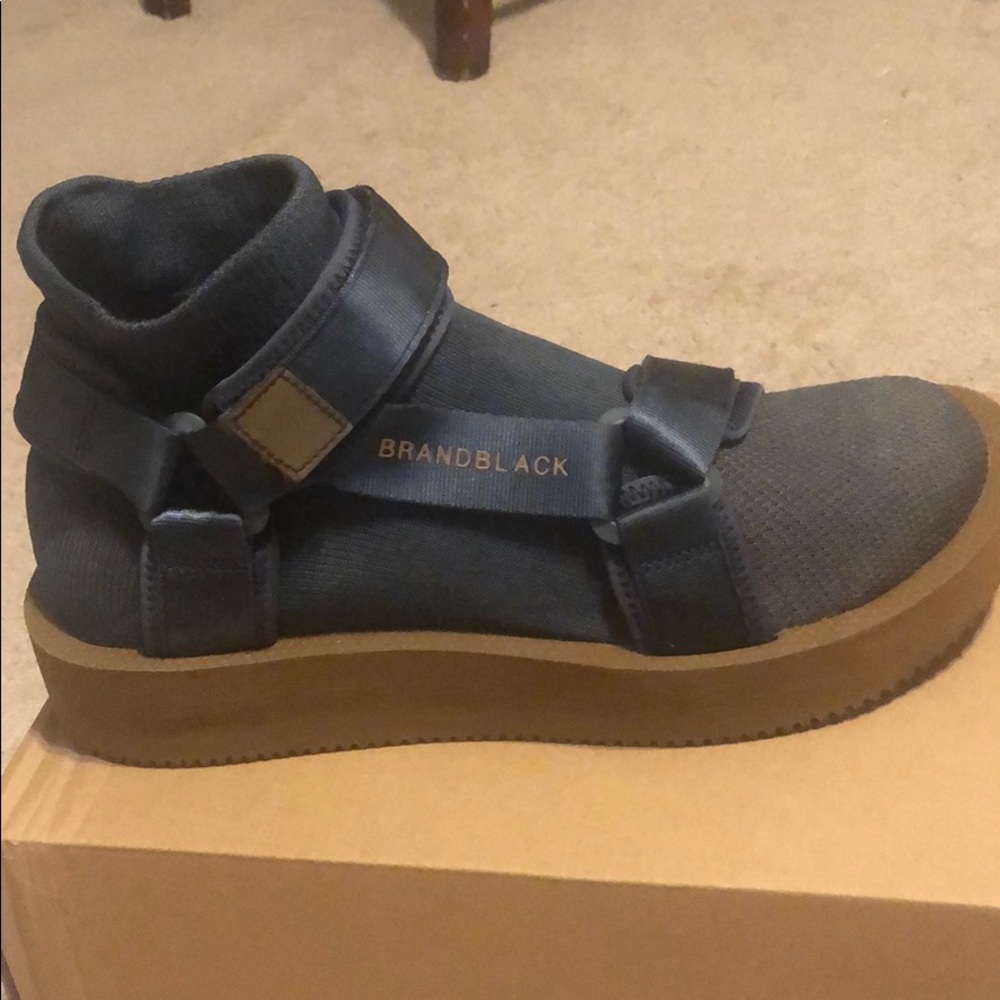 Brand black strap shoes